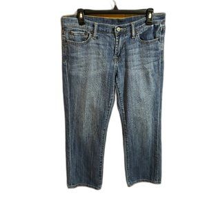 Lucky Brand Crop 7WP1064 Lightly‎ Distressed Blue Denim Jeans Women's
